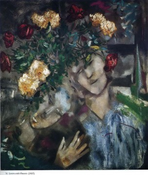  lovers - Lovers with Flowers contemporary Marc Chagall